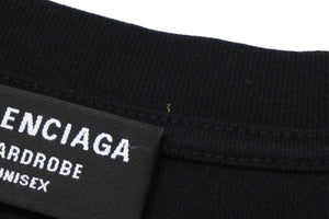 BALENCIAGA バレンシアガ ピクセルロゴ オーバーサイズ Tシャツ 21AW ブラック コットン M 612966 TKV17 美品 中古 57255