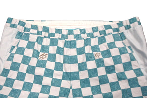 LOUIS VUITTON ルイヴィトン 21AW ダミエ ナイロン ショートパンツ ライトブルー ホワイト RM2129 IM1 HLP31W 46 美品 中古 57258