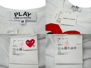 極美品 プレイコムデギャルソン PLAY COMME des GARCONS Tシャツ AZ-T279 ホワイト タグ付き 中古 57275