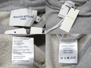 未使用 メゾンキツネ MAISON KITSUNE パ―カー 2023SS グレー トリコロールパッチ タグ付き 中古 57281