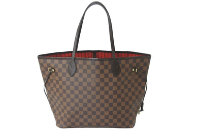 極美品 LOUIS VUITTON ルイヴィトン トートバッグ N41603 ネヴァーフルMM ダミエエベヌ ブラウン ゴールド金具 中古 57290