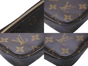 新品同様 LOUIS VUITTON ルイヴィトン ポーチ M58009 モノグラム ミニポシェット アクセソワール ブラウン ゴールド金具 中古 57293