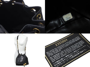 CHANEL シャネル ショルダーバッグ ココマーク 巾着型 チェーンショルダー キャビアスキン 2番台 ゴールド金具 美品 中古 57298