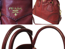Load image into Gallery viewer, PRADA プラダ 2WAY ハンドバッグ ショルダーバッグ ロゴ レザー レッド ゴールド金具 ユニセックス 良品 中古 57303