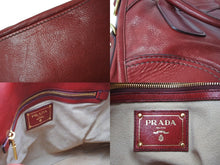 Load image into Gallery viewer, PRADA プラダ 2WAY ハンドバッグ ショルダーバッグ ロゴ レザー レッド ゴールド金具 ユニセックス 良品 中古 57303