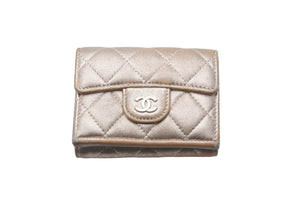 CHANEL シャネル 三つ折り財布 コインケース マトラッセ ココマーク ゴールド 30番台 ゴールド金具 良品 中古 57309