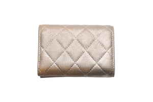CHANEL シャネル 三つ折り財布 コインケース マトラッセ ココマーク ゴールド 30番台 ゴールド金具 良品 中古 57309