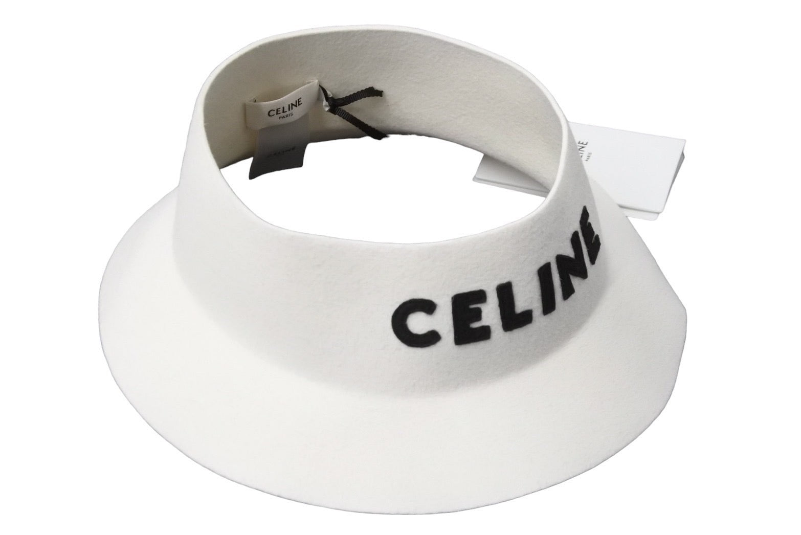 新品同様 CELINE セリーヌ クラウンレスハット 帽子 ブランドロゴ 新品同様 CELINE セリーヌ クラウンレスハット 帽子 ブランドロゴ