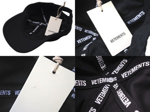 極美品 VETEMENTS ヴェトモン キャップ Think Differently ブラック マルチカラー コットン UE51CA400B 中古 57331 