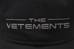 極美品 VETEMENTS ヴェトモン ベースボールキャップ 帽子 ロゴ UE51CA200B 2021SS ブラック コットン 中古 57332 