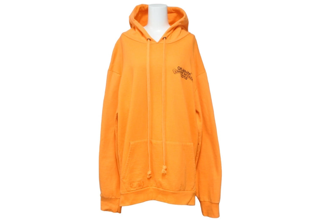 CHROME HEARTS クロムハーツ OFF WHITE オフホワイト パーカー 2018SS コットン メンズ 蛍光系オレンジ 57333