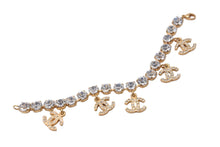 Load image into Gallery viewer, CHANEL シャネル ブレスレット ヴィンテージ 96P ココマーク ラインストーン ゴールド GP 美品 中古 57341