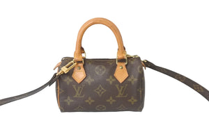 LOUIS VUITTON ルイヴィトン ショルダーバッグ ミニスピーディ モノグラム ブラウン スト付き M41534 美品 中古 57364