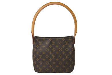 LOUIS VUITTON ルイヴィトン ハンドバッグ ルーピングMM モノグラム M51146 ブラウン ゴールド金具 美品 中古 57366