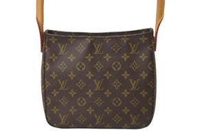 LOUIS VUITTON ルイヴィトン ハンドバッグ ルーピングMM モノグラム M51146 ブラウン ゴールド金具 美品 中古 57366