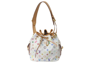 LOUIS VUITTON ルイヴィトン ショルダーバッグ M42229 村上隆 プチノエ ブロン マルチカラー ゴールド金具 良品 中古 57379