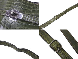 HERMES エルメス ショルダーバッグ ケリースポーツMM □D刻印 グリーン系 ニロティカス 美品 中古 57380