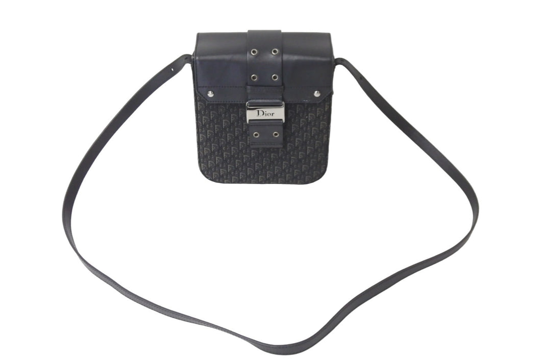 Christian Dior クリスチャンディオール ショルダーバッグ トロッター ストリートシック ブラック シルバー金具 美品 中古 57384