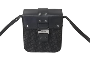 Christian Dior クリスチャンディオール ショルダーバッグ トロッター ストリートシック ブラック シルバー金具 美品 中古 57384