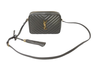 SAINT LAURENT サンローラン ショルダーバッグ Vステッチ モノグラム カーキ 612544 レディース 美品 中古 57390 