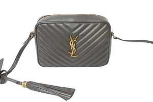 SAINT LAURENT サンローラン ショルダーバッグ Vステッチ モノグラム カーキ 612544 レディース 美品 中古 57390 