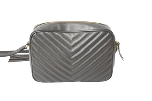 SAINT LAURENT サンローラン ショルダーバッグ Vステッチ モノグラム カーキ 612544 レディース 美品 中古 57390 