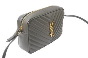 SAINT LAURENT サンローラン ショルダーバッグ Vステッチ モノグラム カーキ 612544 レディース 美品 中古 57390 