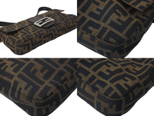 画像をギャラリービューアに読み込む, FENDI フェンディ ハンドバッグ アクセサリー ポーチ ズ柄ッカ マンマバケット ブラウン シルバー 美品 中古 57394 