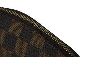 極美品 LOUIS VUITTON ルイヴィトン ポーチ N47516 ダミエ ポシェット コスメティック ブラウン ゴールド金具 中古 57400
