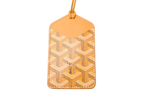 極美品 GOYARD ゴヤール カードケース ストラップ イエロー ヘリンボーン マーカージュ 中古 57403