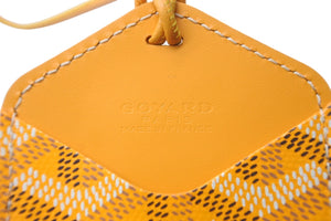 極美品 GOYARD ゴヤール カードケース ストラップ イエロー ヘリンボーン マーカージュ 中古 57403