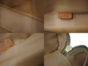 CELINE セリーヌ ハンドバッグ バニティバック マカダム柄 ブラウン 化粧ポーチ PVC レザー ゴールド金具 M93 良品 中古 57405