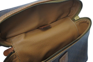 CELINE セリーヌ ハンドバッグ バニティバック マカダム柄 ブラウン 化粧ポーチ PVC レザー ゴールド金具 M93 良品 中古 57405