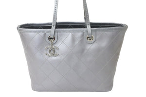 CHANEL シャネル トートバッグ シルバー ココマーク 20番台 キャビアスキン シルバー金具 美品 中古 57415