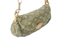 Load image into Gallery viewer, LOUIS VUITTON ルイヴィトン ハンドバッグ ミニプリーティ モノグラムデニム カーキ M95217 ゴールド金具 美品 中古 57417