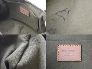 LOUIS VUITTON ルイヴィトン ハンドバッグ ミニプリーティ モノグラムデニム カーキ M95217 ゴールド金具 美品 中古 57417