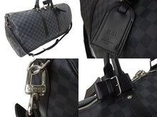 Load image into Gallery viewer, 極美品 LOUIS VUITTON ルイヴィトン ボストンバッグ キーポル55 ダミエ グラフィット N41413 ブラック シルバー金具 中古 57419