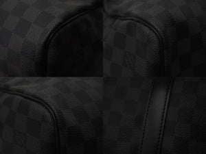 極美品 LOUIS VUITTON ルイヴィトン ボストンバッグ キーポル55 ダミエ グラフィット N41413 ブラック シルバー金具 中古 57419
