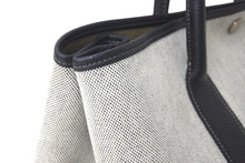 Load image into Gallery viewer, HERMES エルメス ハンドバッグ ガーデンパーティ PM トワルアッシュ グレー ブラック シルバー金具 美品 中古 57016