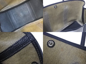 HERMES エルメス ハンドバッグ ガーデンパーティ PM トワルアッシュ グレー ブラック シルバー金具 美品 中古 57016
