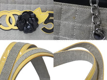 Load image into Gallery viewer, CHANEL シャネル チェーンハンドバッグ カメリア ココマーク No.5 チョコバー パテント キャンバスレザー イエロー 良品 中古 57431