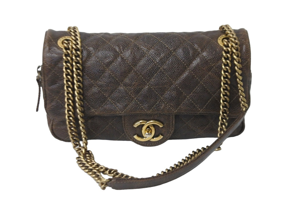 CHANEL シャネル マトラッセ チェーンショルダーバック キャビアスキン シール カード 16番台 美品 中古 57434