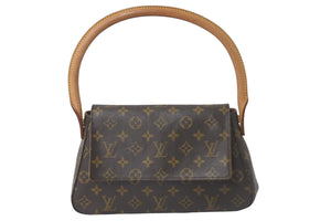 LOUISVUITTON ルイヴィトン ミニルーピング モノグラム ハンドバッグ M51147 M10062 ブラウン ベージュ 美品 中古 57435