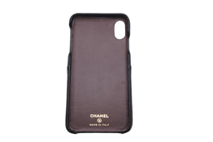 極美品 CHANEL シャネル マトラッセ キャビアスキン X .XS スマホケース ブラック 28番台 iPhoneケース ココマーク 中古 57439