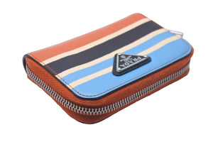 PRADA プラダ コインケース SAFFIANO BAIADE トライアングルロゴ 2MM003 オレンジ マルチカラー シルバー金具 美品 中古 57440