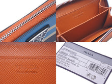 Load image into Gallery viewer, PRADA プラダ コインケース SAFFIANO BAIADE トライアングルロゴ 2MM003 オレンジ マルチカラー シルバー金具 美品 中古 57440