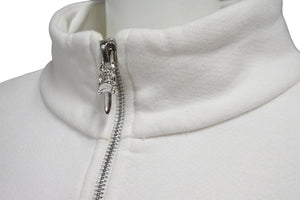 CHROME HEARTS クロムハーツ スウェット Y NOT クロスパッチダガーハーフジップトレーナー ホワイト サイズXS 美品 中古 57441