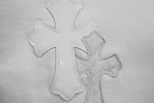 Load image into Gallery viewer, CHROME HEARTS クロムハーツ スウェット Y NOT クロスパッチダガーハーフジップトレーナー ホワイト サイズXS 美品 中古 57441