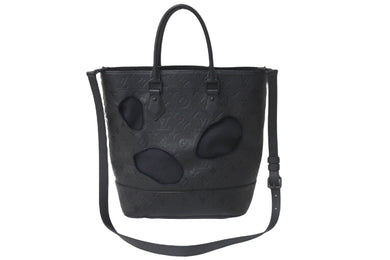 極美品 LOUIS VUITTON×COMME des GARCONS ルイヴィトン×コムデギャルソン ウィズホールズ 2WAYバッグ N45887 ブラック 中古 57443