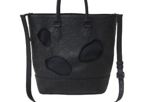 極美品 LOUIS VUITTON×COMME des GARCONS ルイヴィトン×コムデギャルソン ウィズホールズ 2WAYバッグ N45887 ブラック 中古 57443